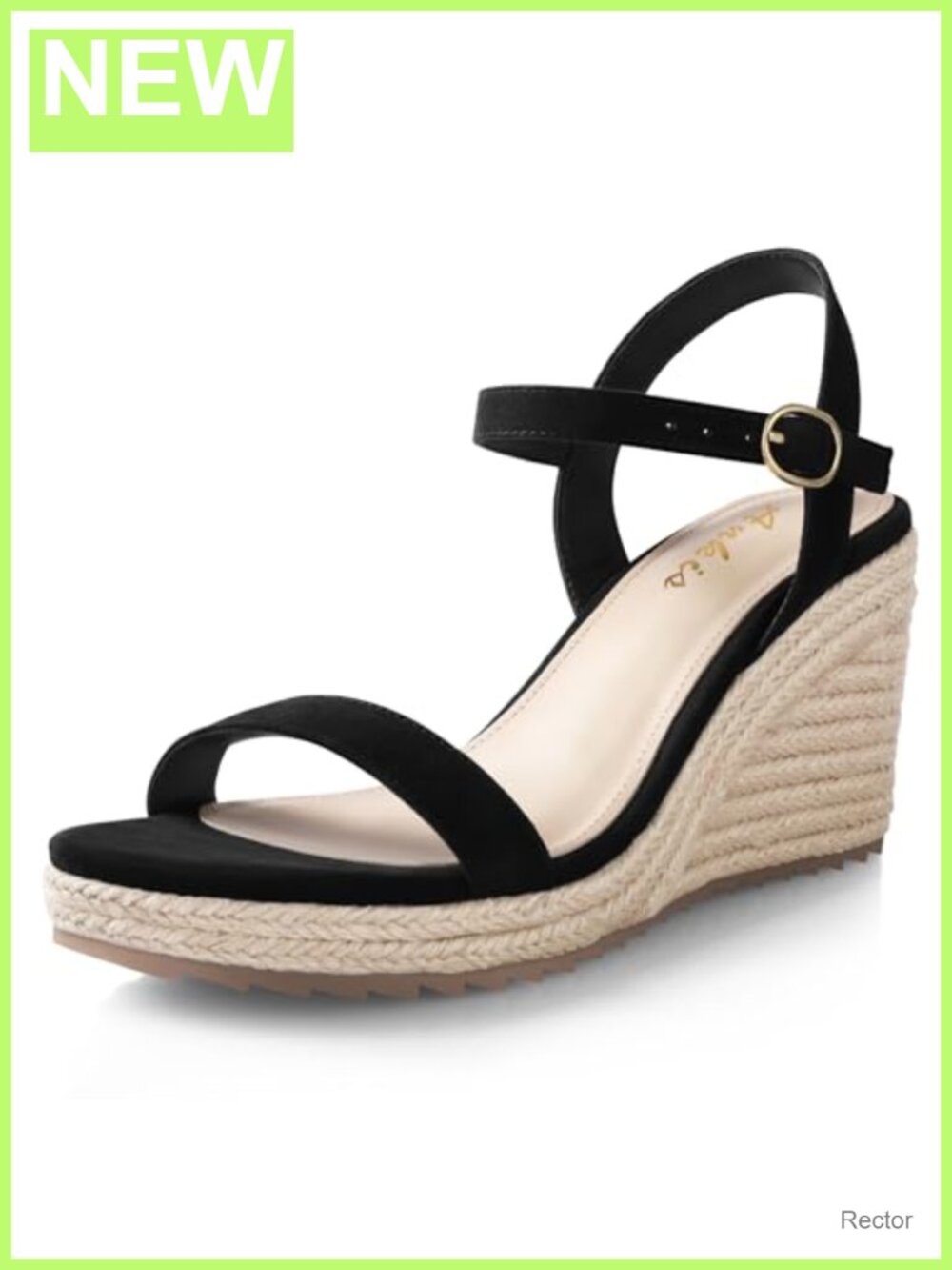 Womens Espadrille Wedge Sandals 3.4 Inch Open Toe Ankle Strap Platform Comfort